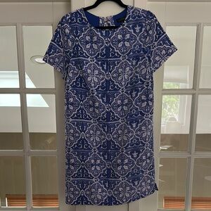 The Limited Blue and White Patterned Dress